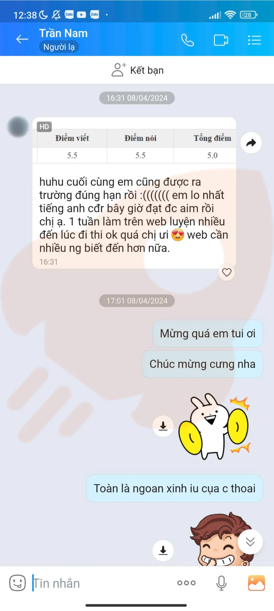 Phản hồi học viên VSTEP B1