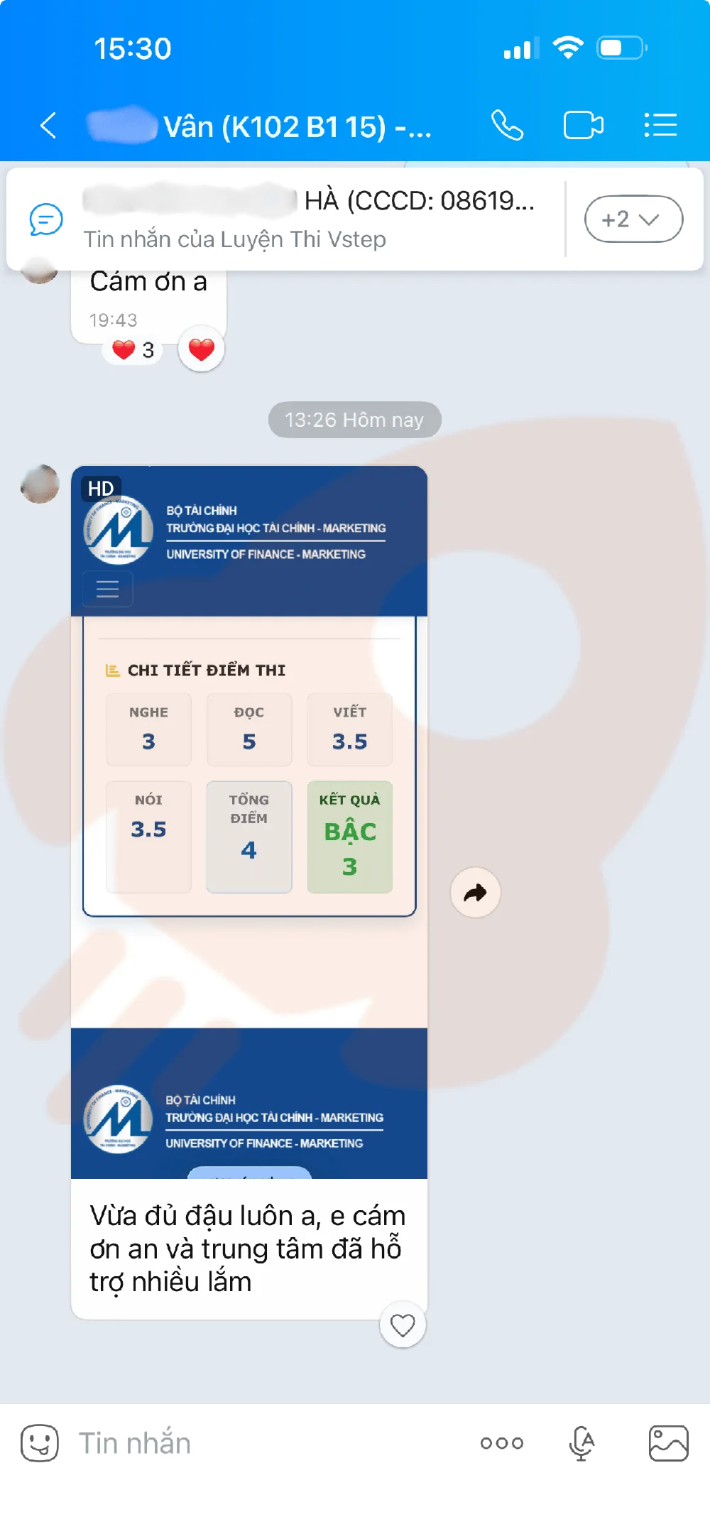 Phản hồi học viên VSTEP B1