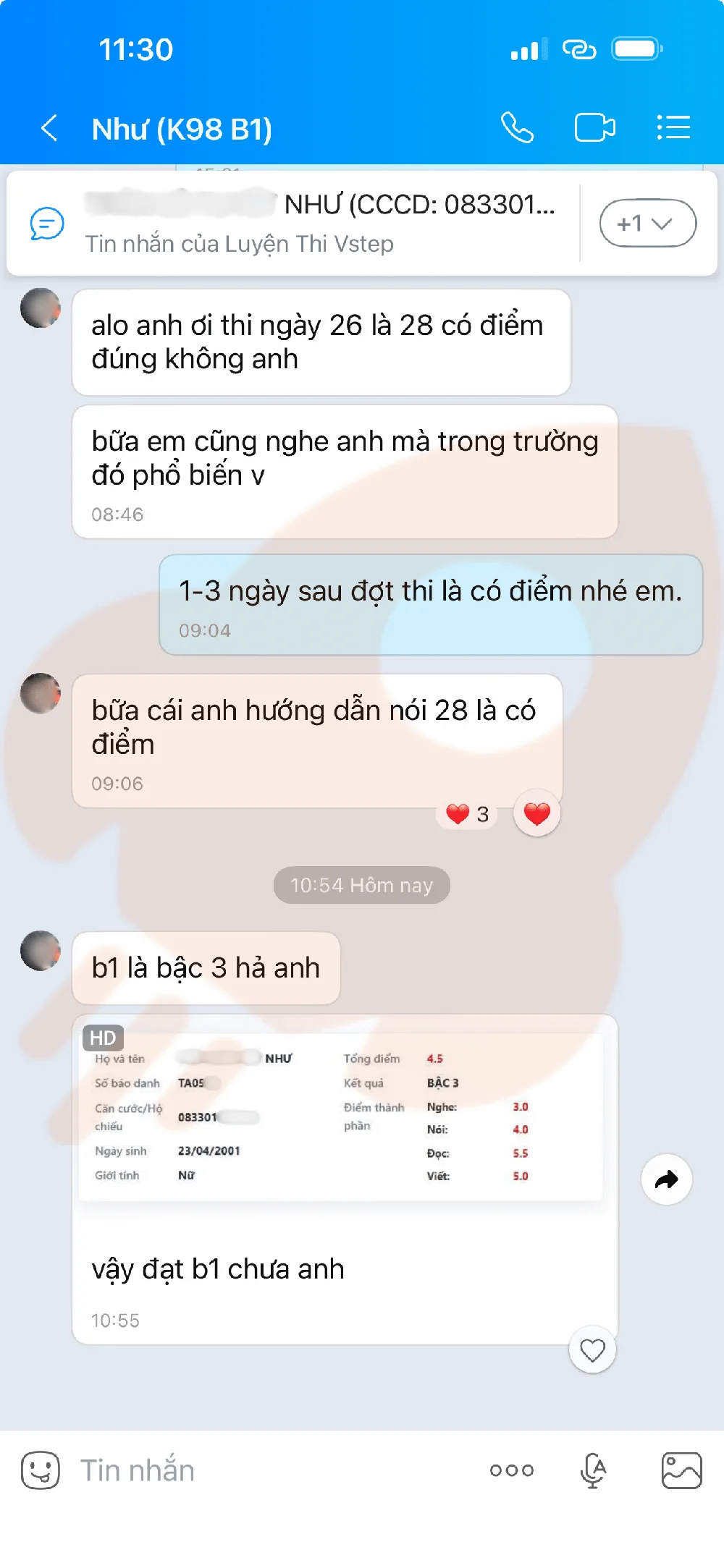 Phản hồi học viên VSTEP B1