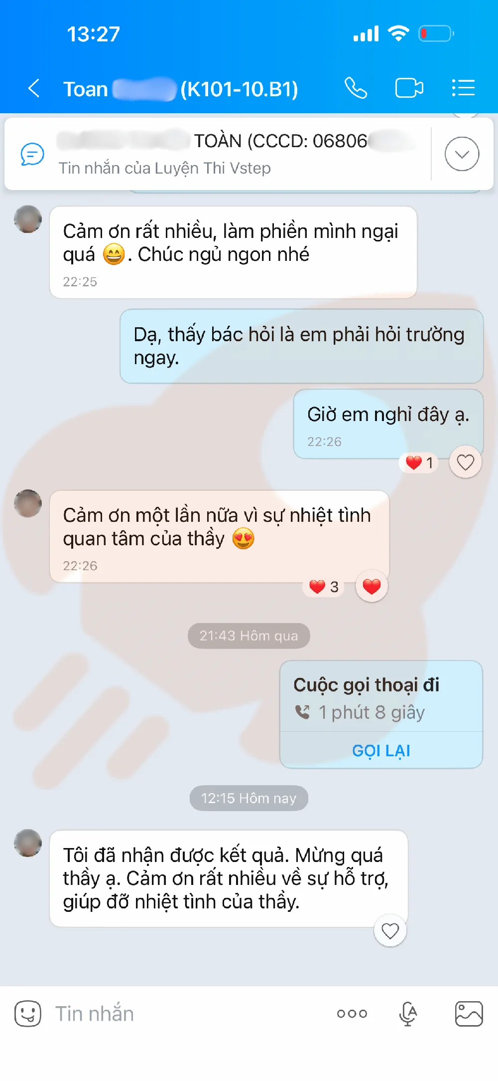 Phản hồi học viên VSTEP B1