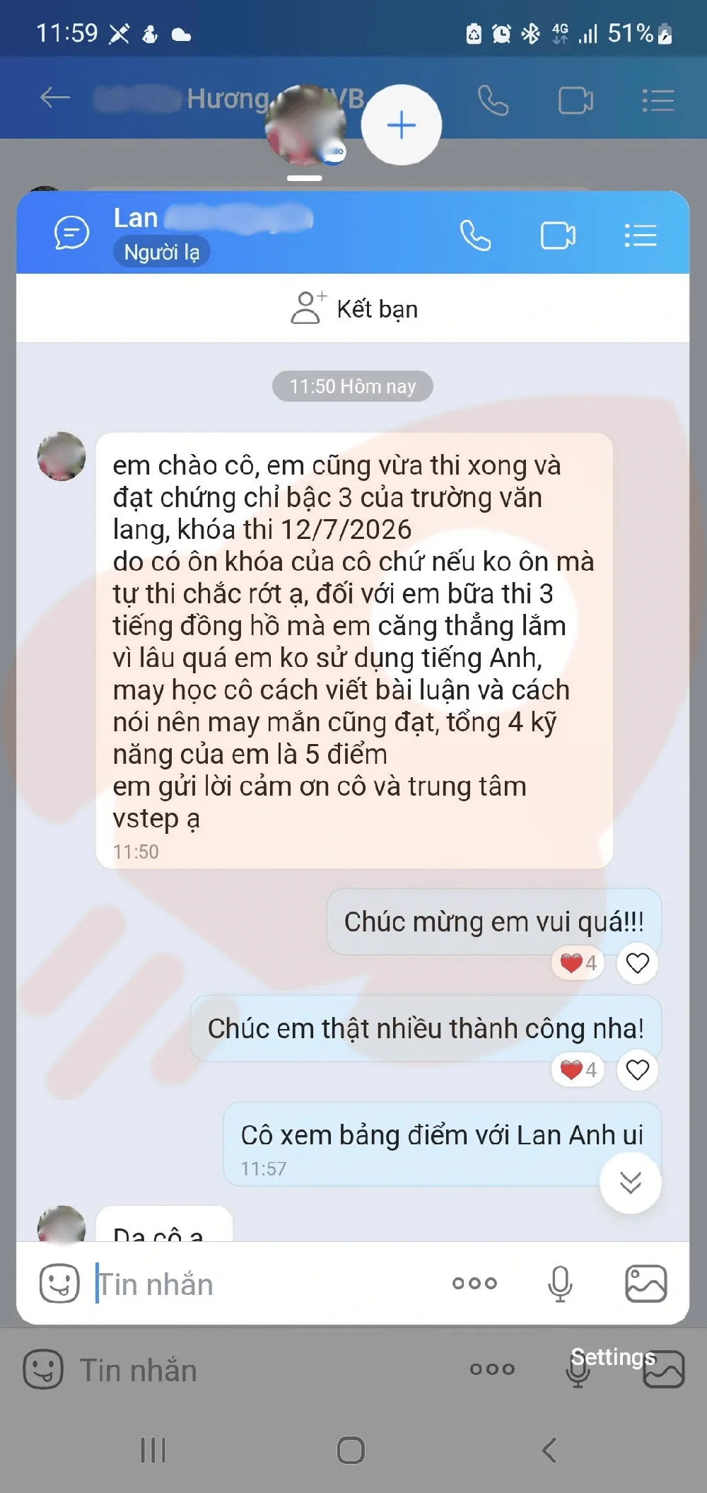 Phản hồi học viên VSTEP B1