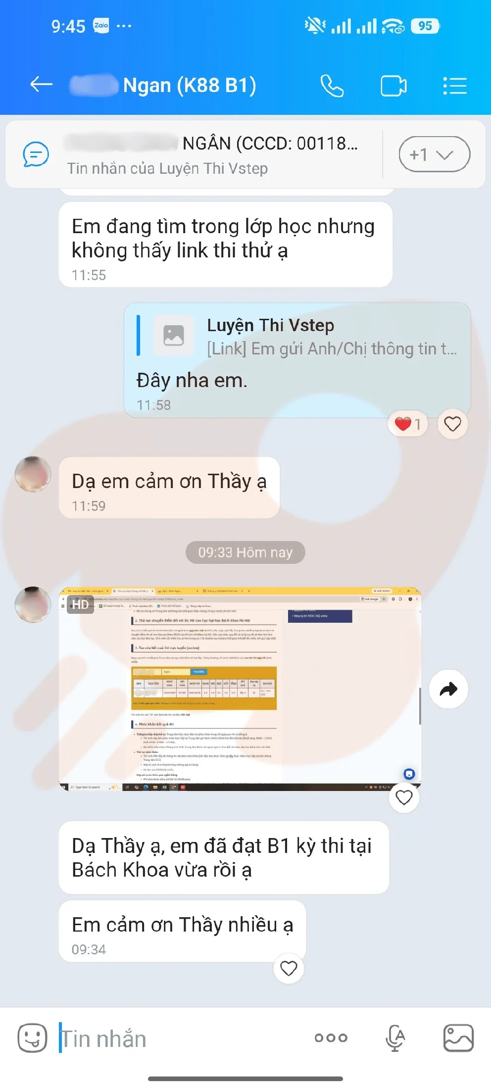 Phản hồi học viên VSTEP B1