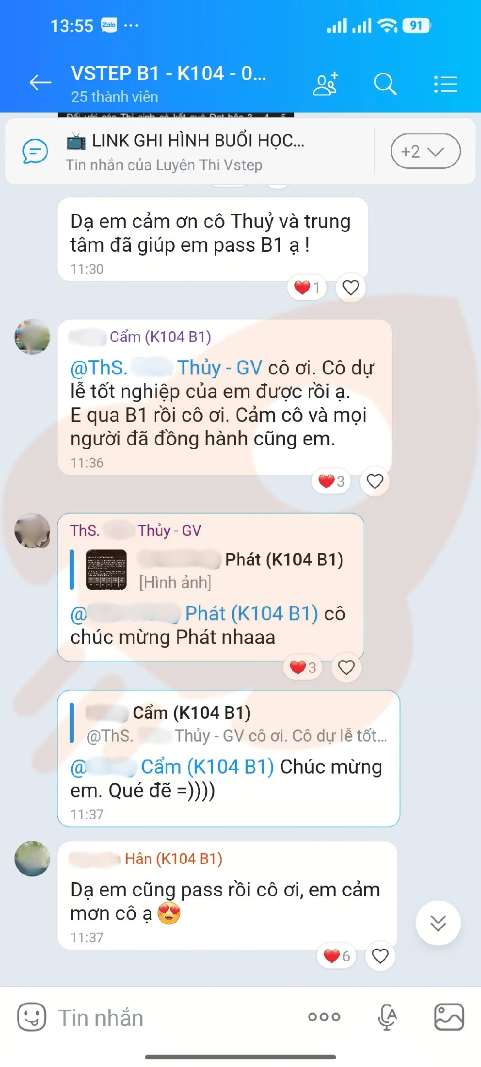 Phản hồi học viên VSTEP B1