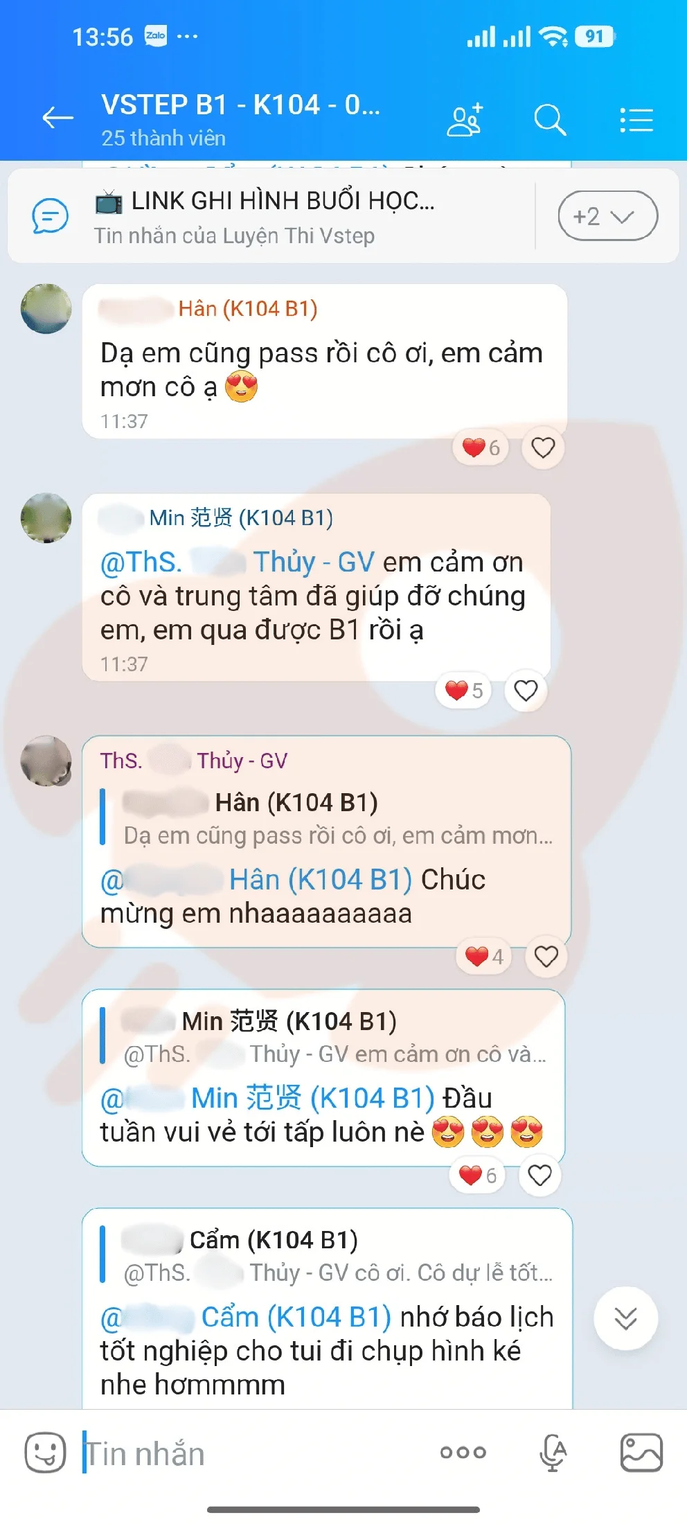 Phản hồi học viên VSTEP B1