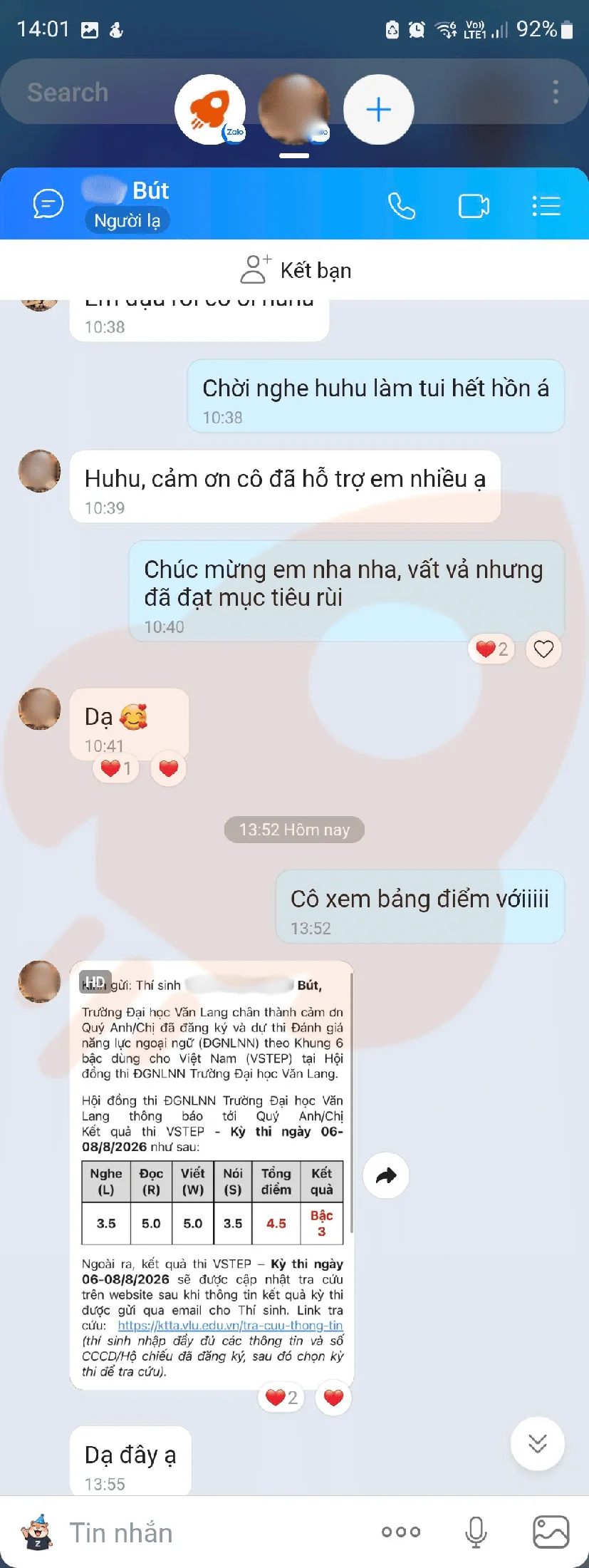Phản hồi học viên VSTEP B1