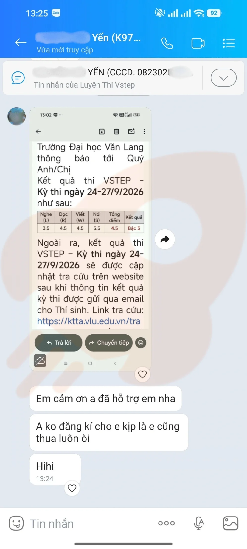 Phản hồi học viên VSTEP B1