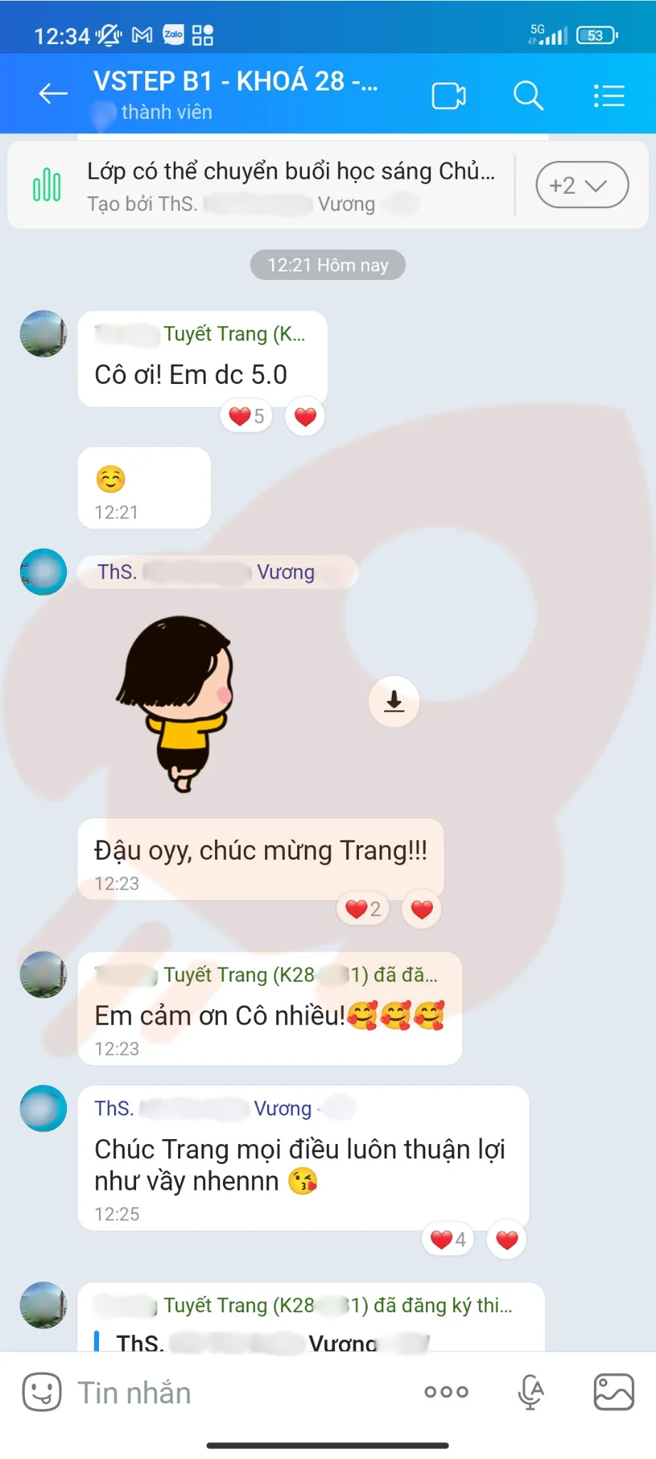 Phản hồi học viên VSTEP B1