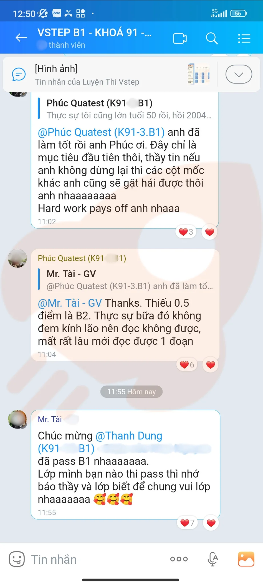 Phản hồi học viên VSTEP B1