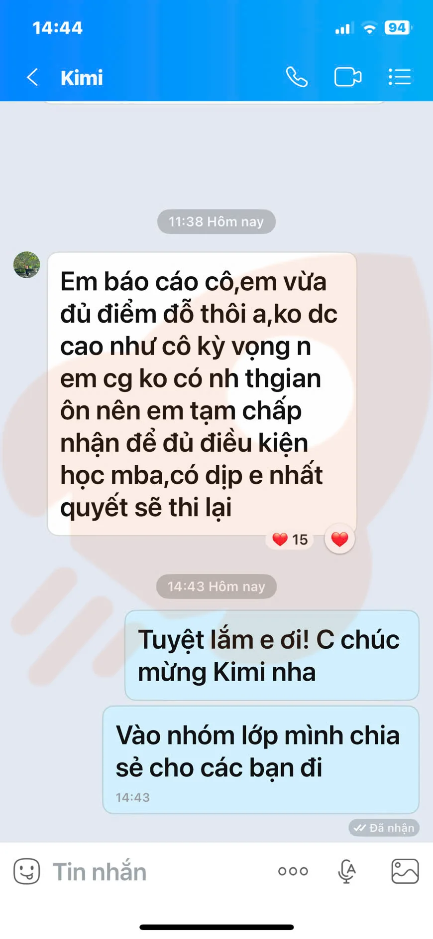 Phản hồi học viên VSTEP B1