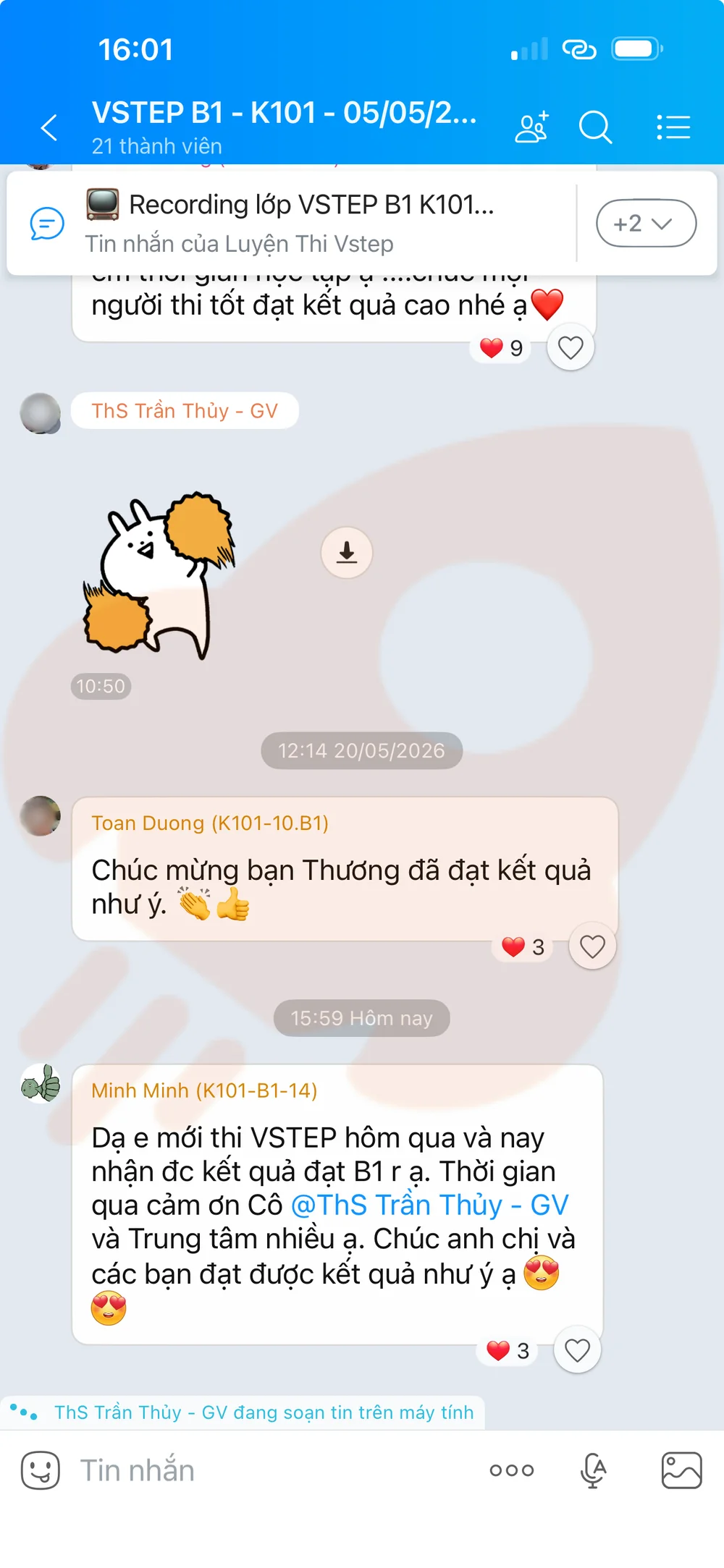 Phản hồi học viên VSTEP B1