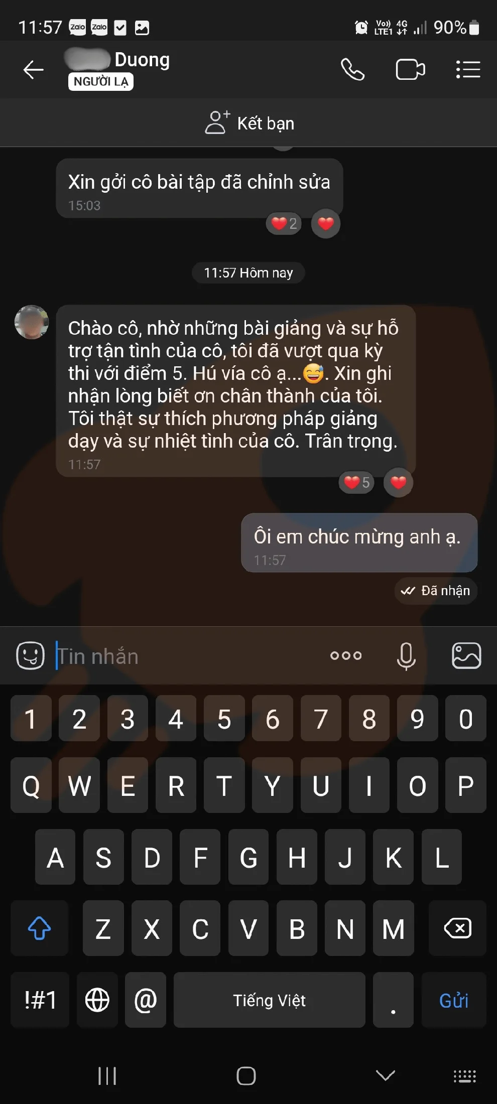 Phản hồi học viên VSTEP B1