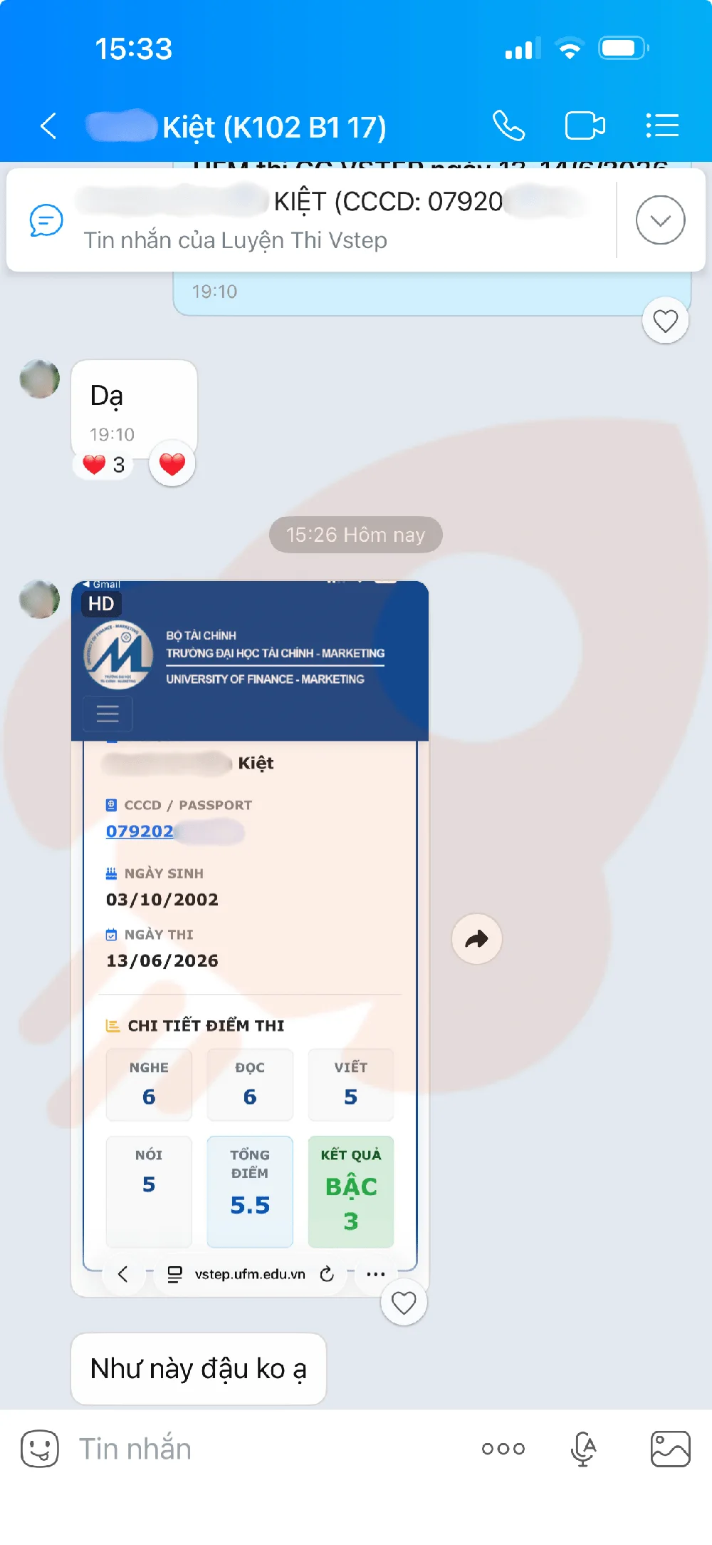 Phản hồi học viên VSTEP B1
