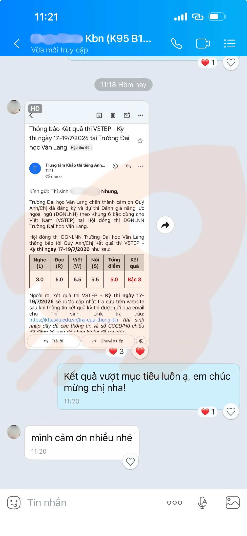 Phản hồi học viên VSTEP B1