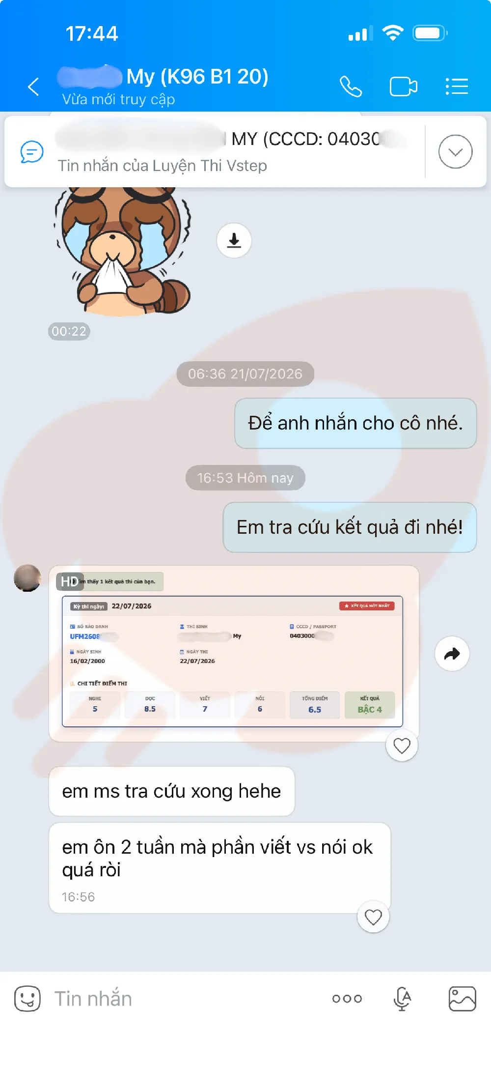 Phản hồi học viên VSTEP B1