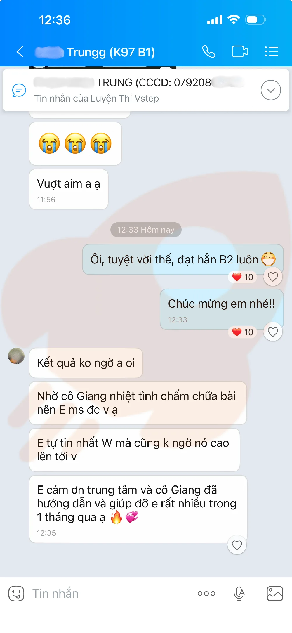 Phản hồi học viên VSTEP B1
