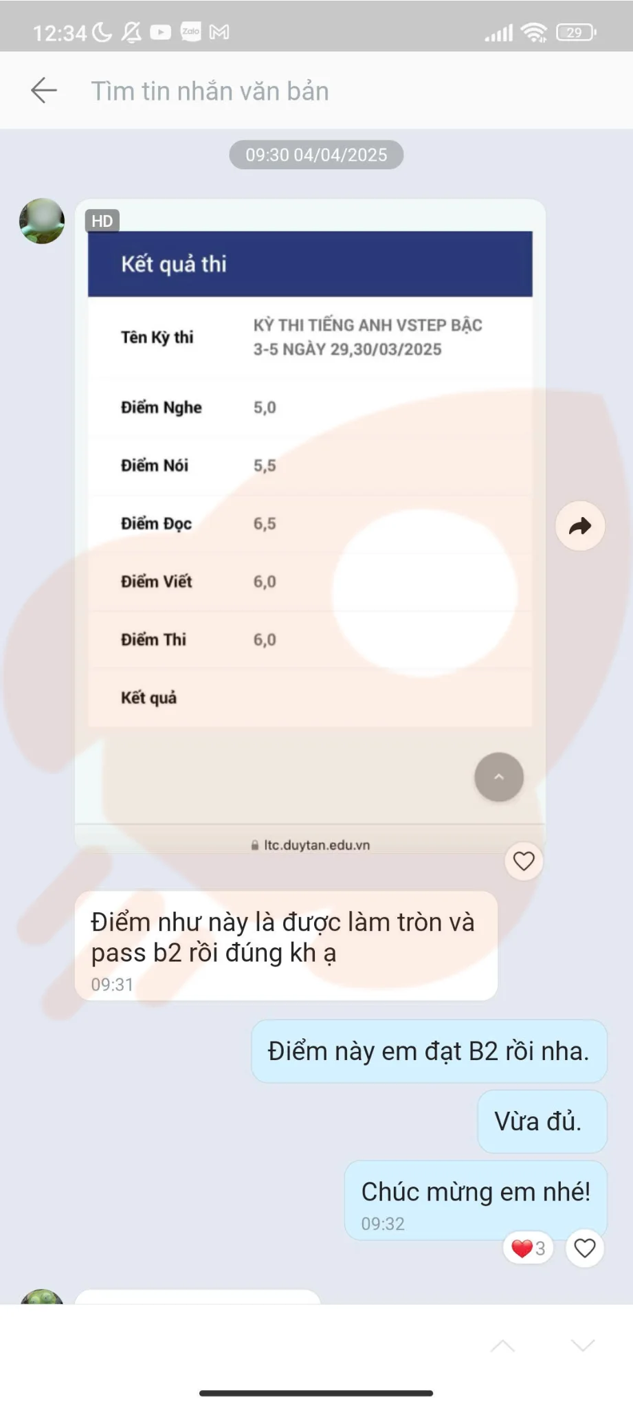Phản hồi học viên VSTEP B2