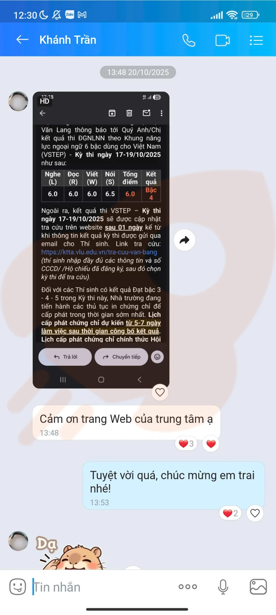 Phản hồi học viên VSTEP B2