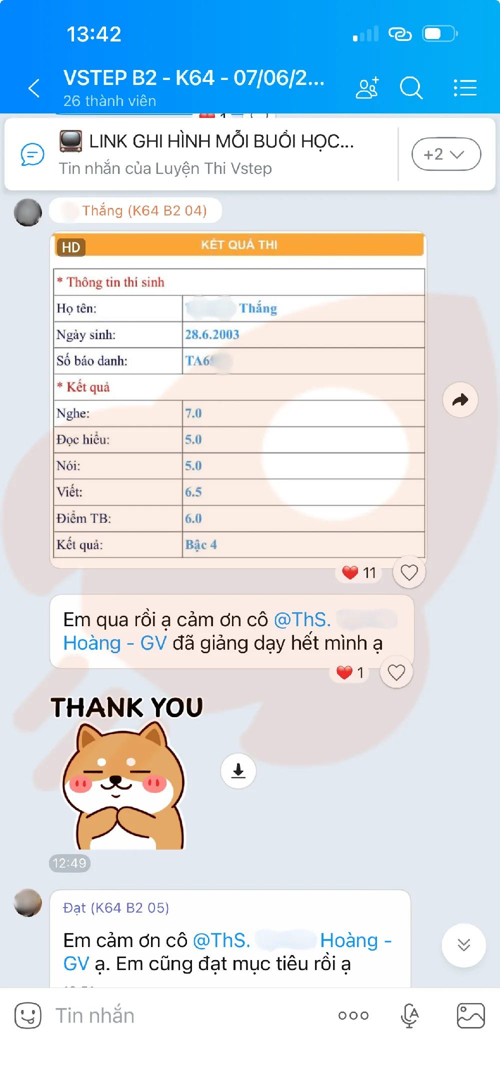 Phản hồi học viên VSTEP B2