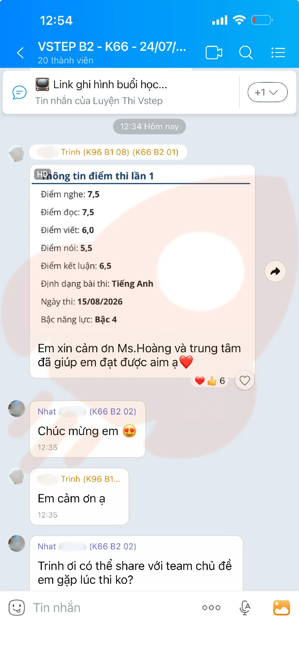 Phản hồi học viên VSTEP B2