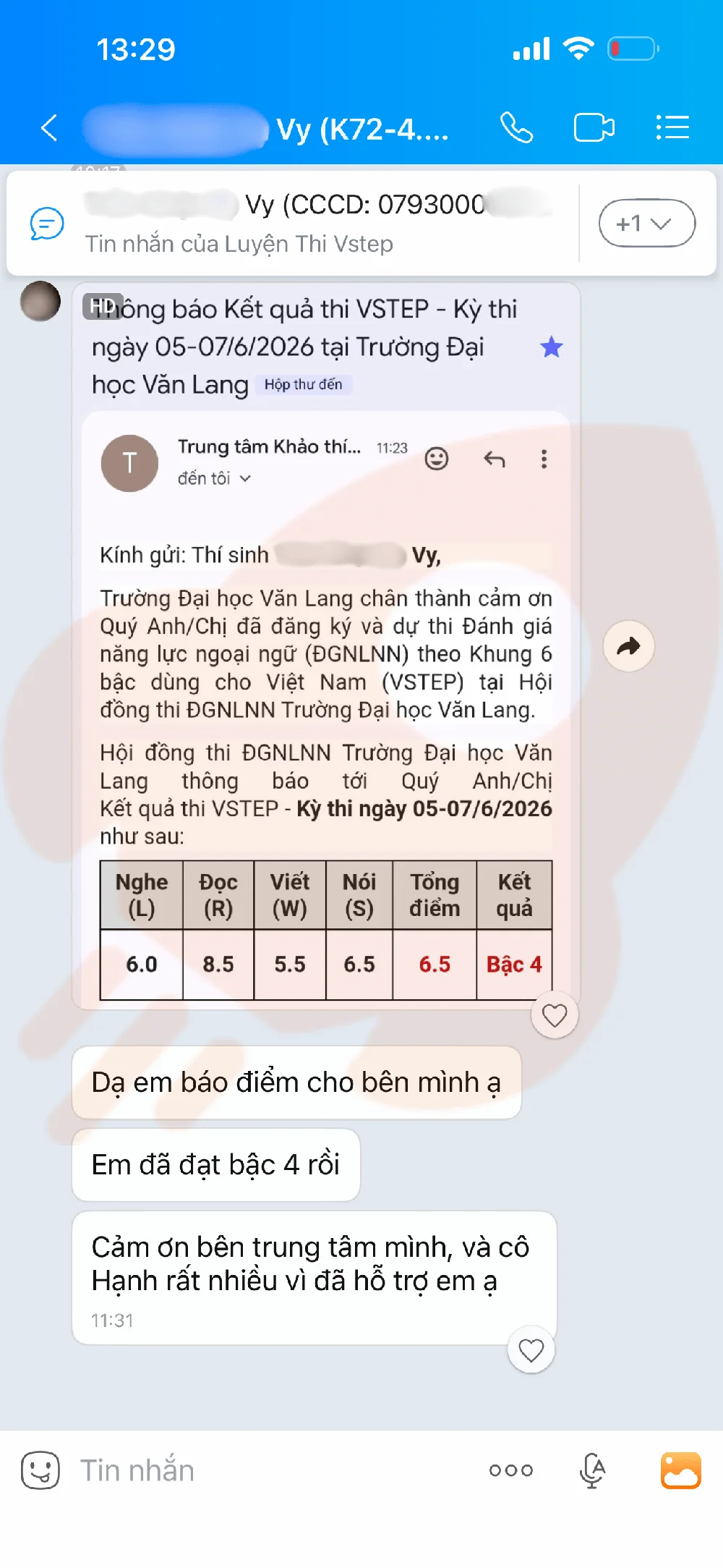 Phản hồi học viên VSTEP B2