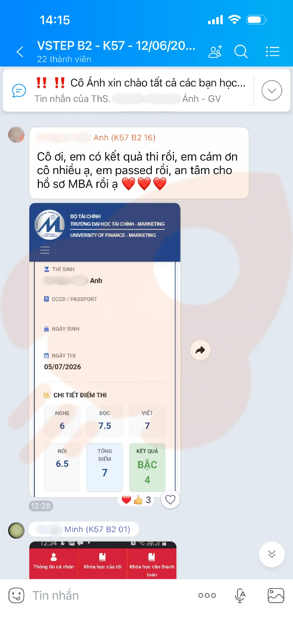 Phản hồi học viên VSTEP B2
