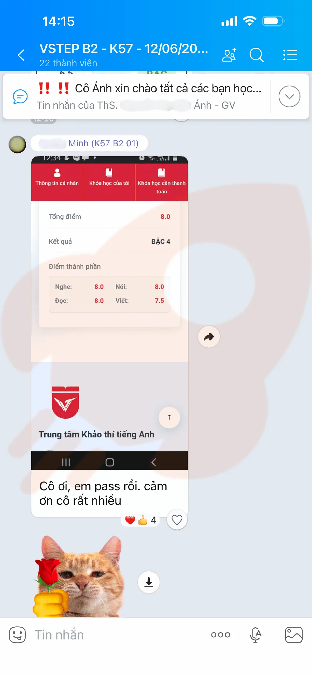 Phản hồi học viên VSTEP B2