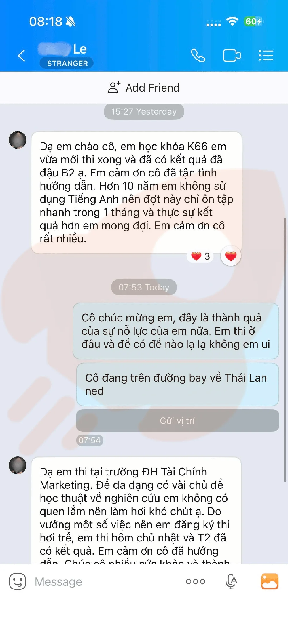 Phản hồi học viên VSTEP B2
