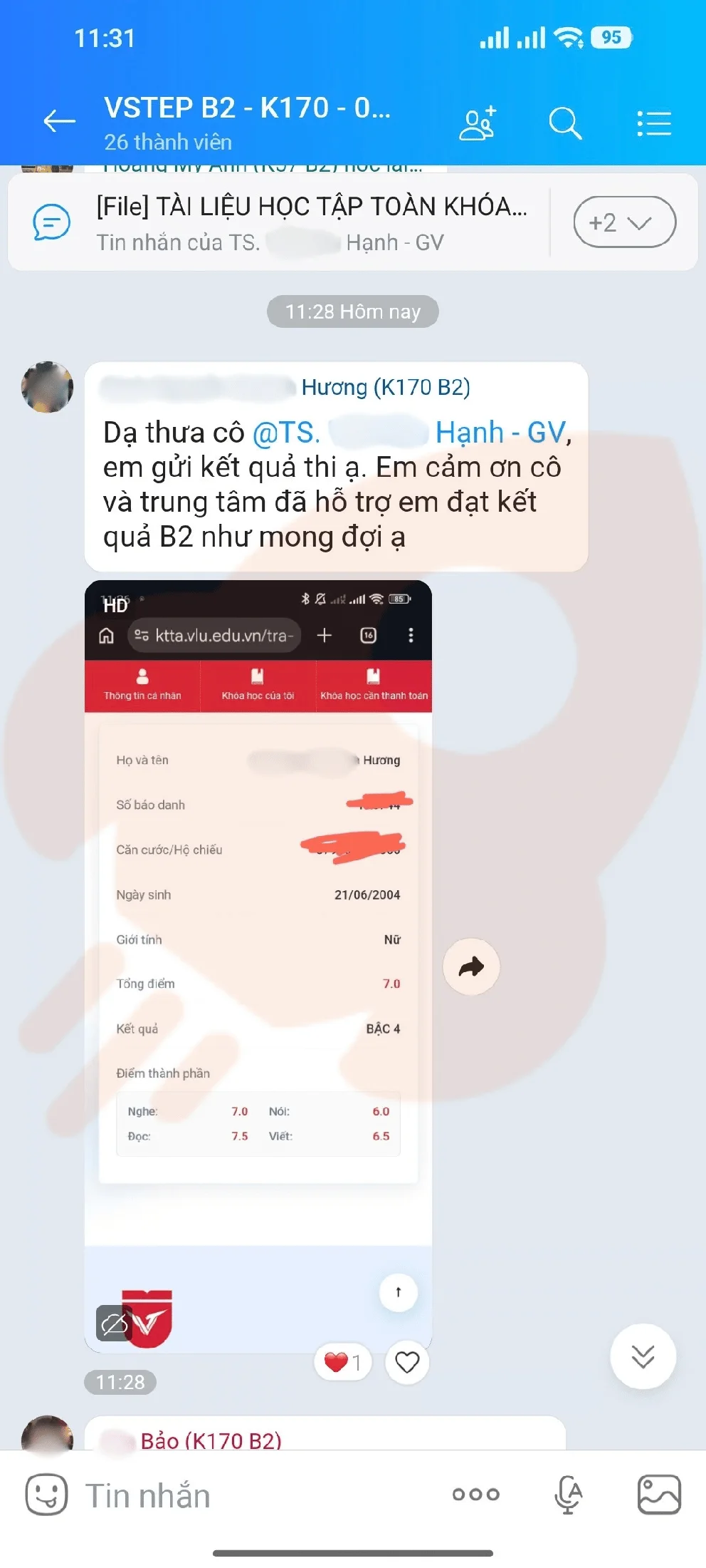 Phản hồi học viên VSTEP B2