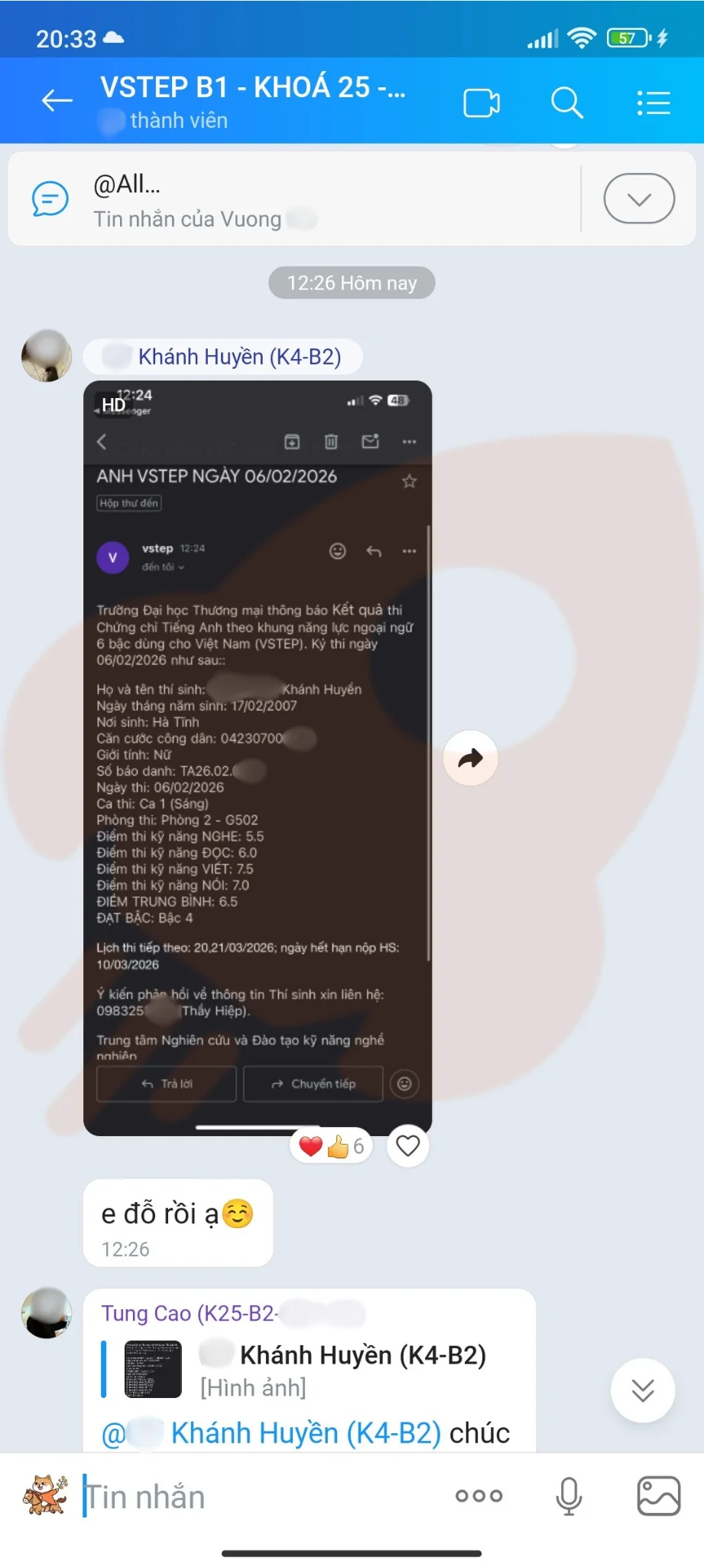 Phản hồi học viên VSTEP B2