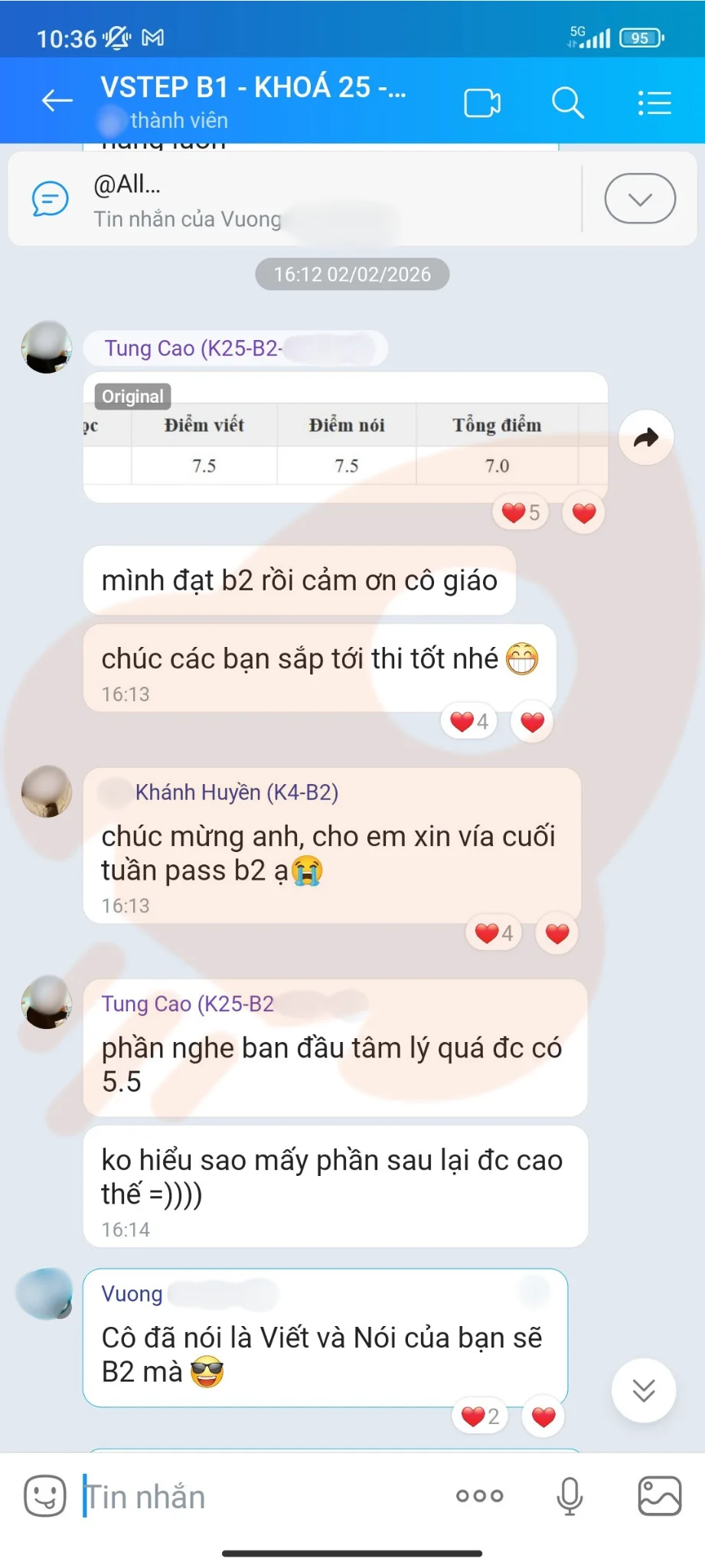 Phản hồi học viên VSTEP B2