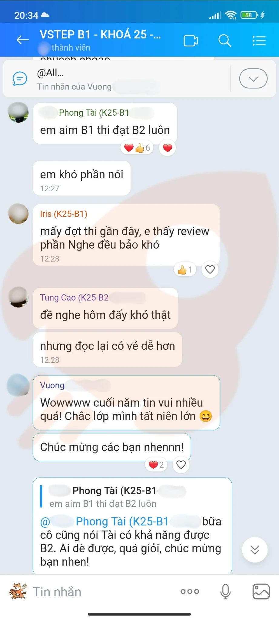 Phản hồi học viên VSTEP B2