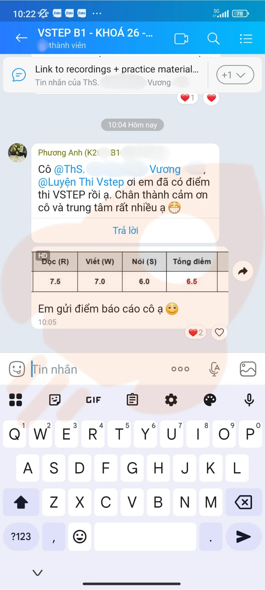 Phản hồi học viên VSTEP B2