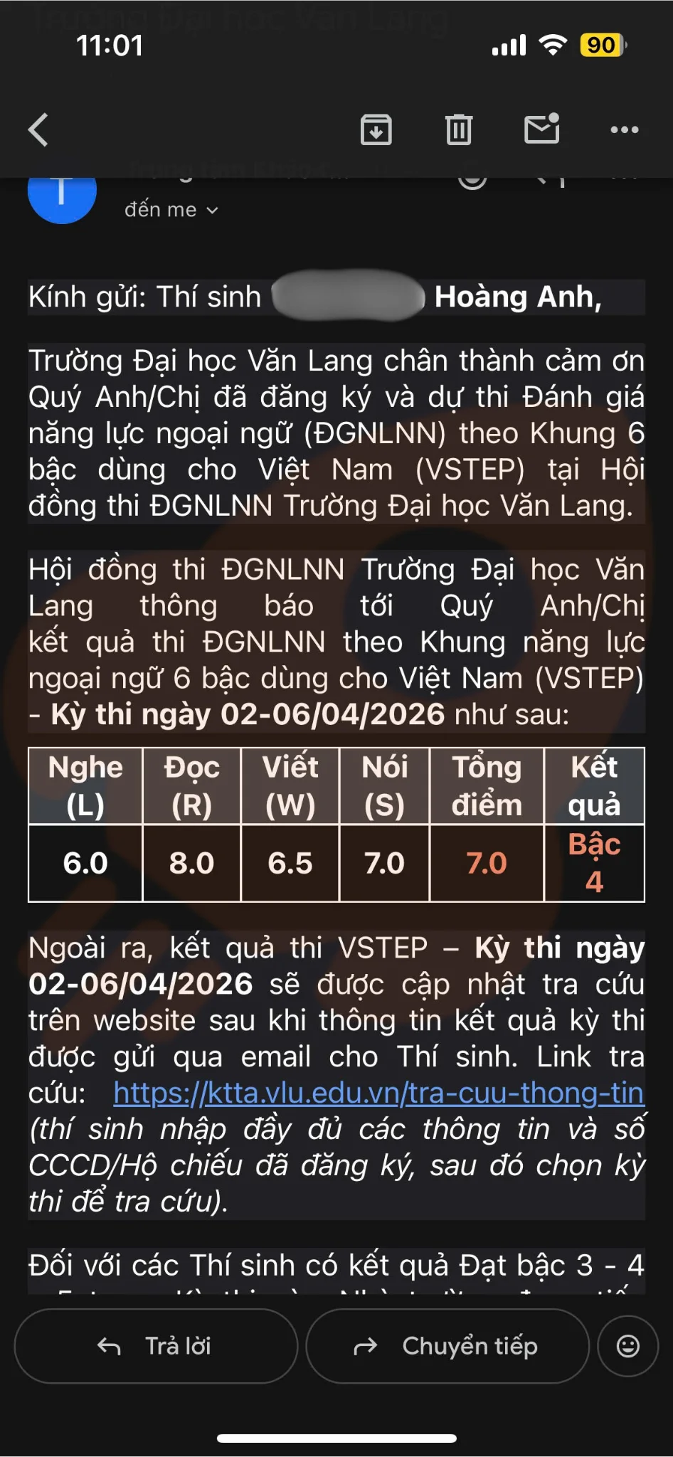 Phản hồi học viên VSTEP B2
