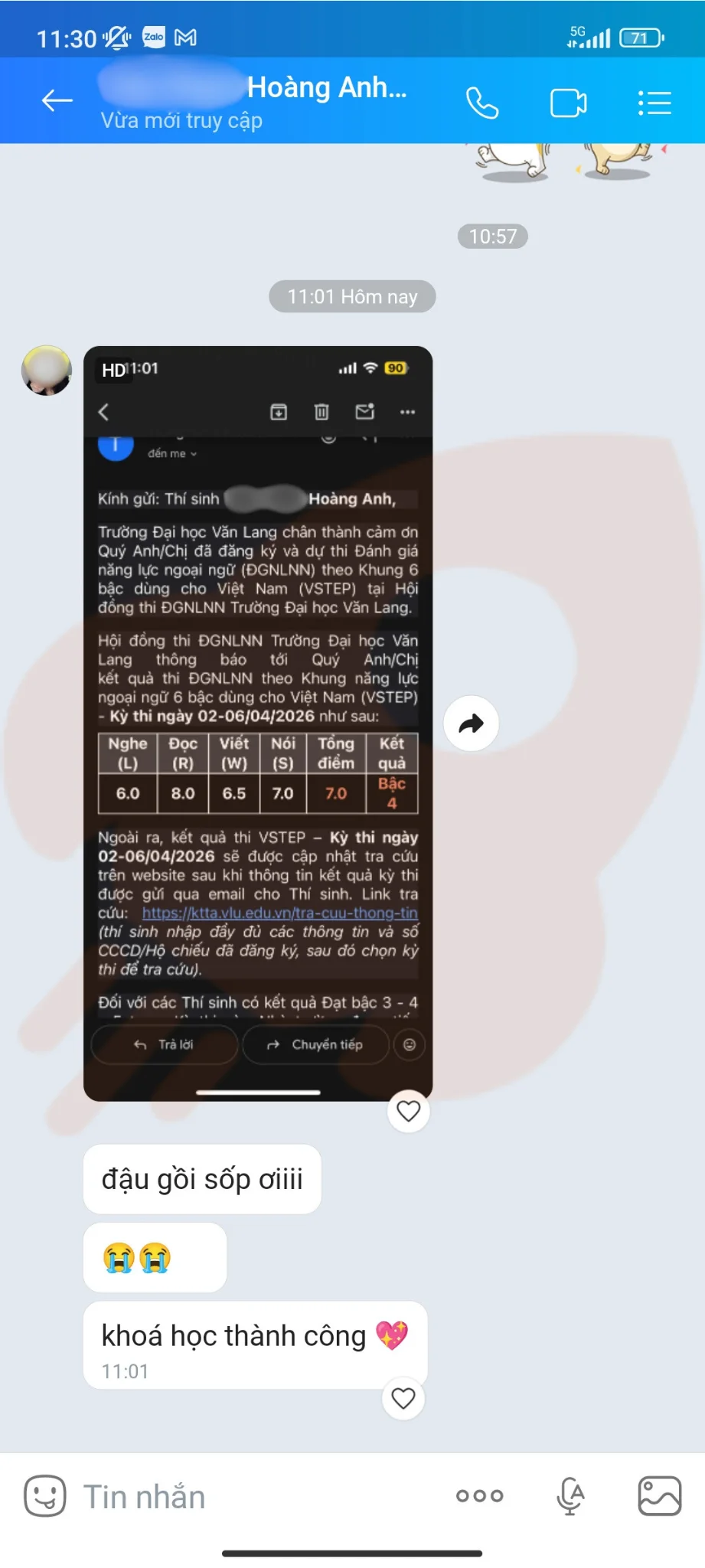 Phản hồi học viên VSTEP B2