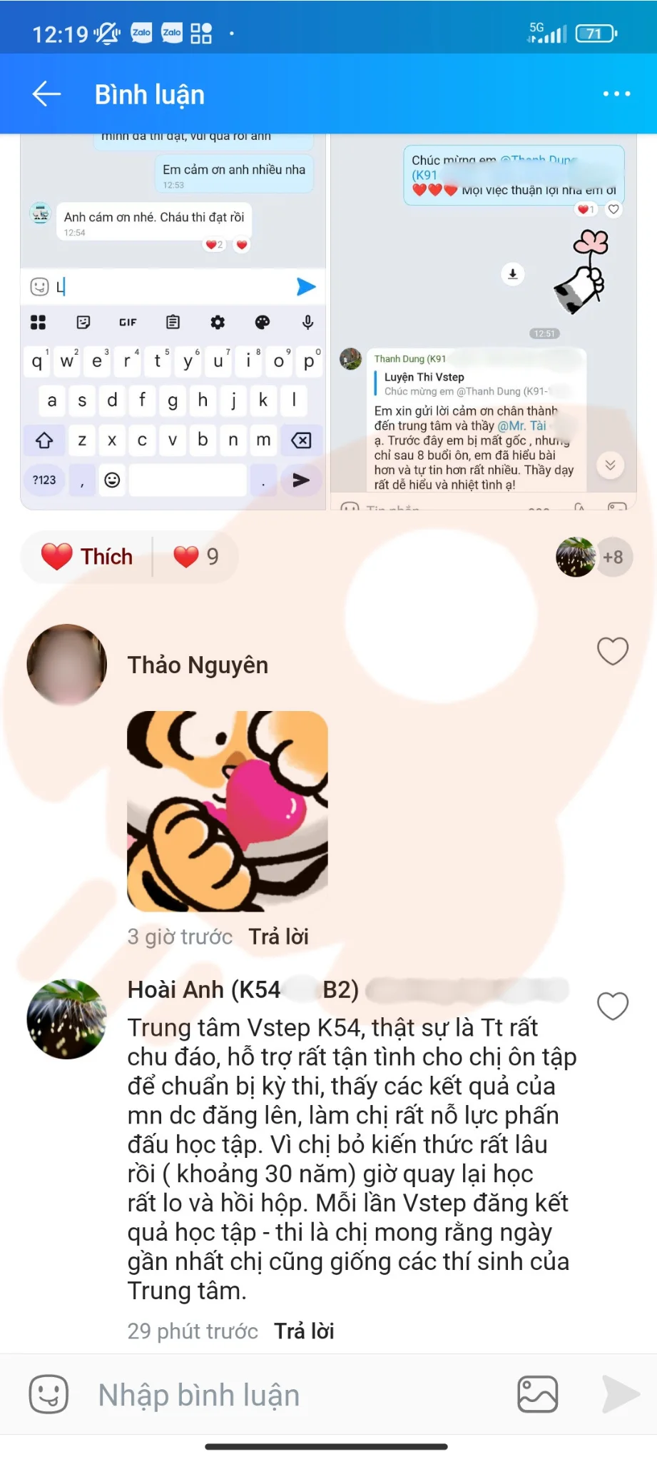 Phản hồi học viên VSTEP B2