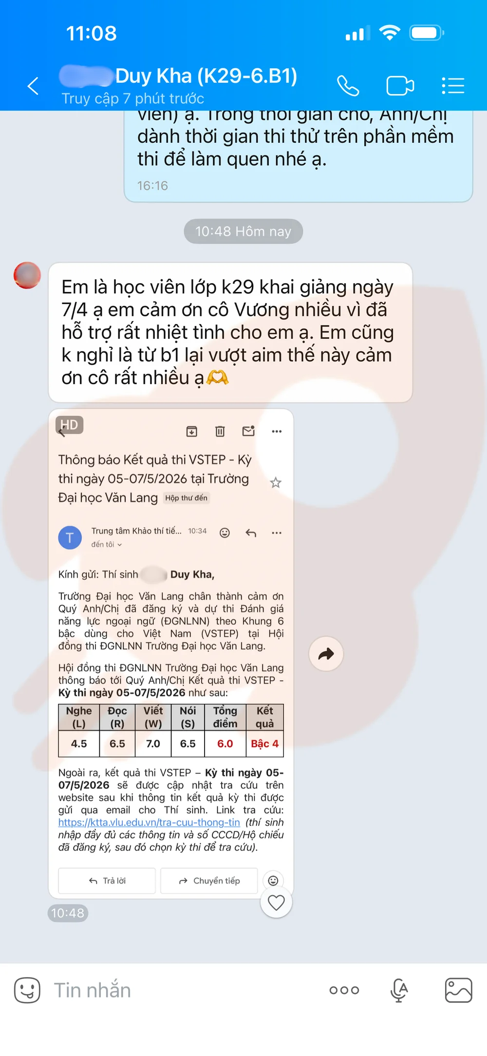 Phản hồi học viên VSTEP B2