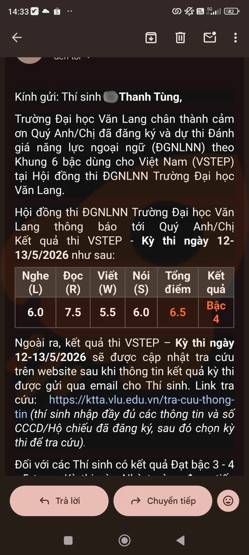 Phản hồi học viên VSTEP B2