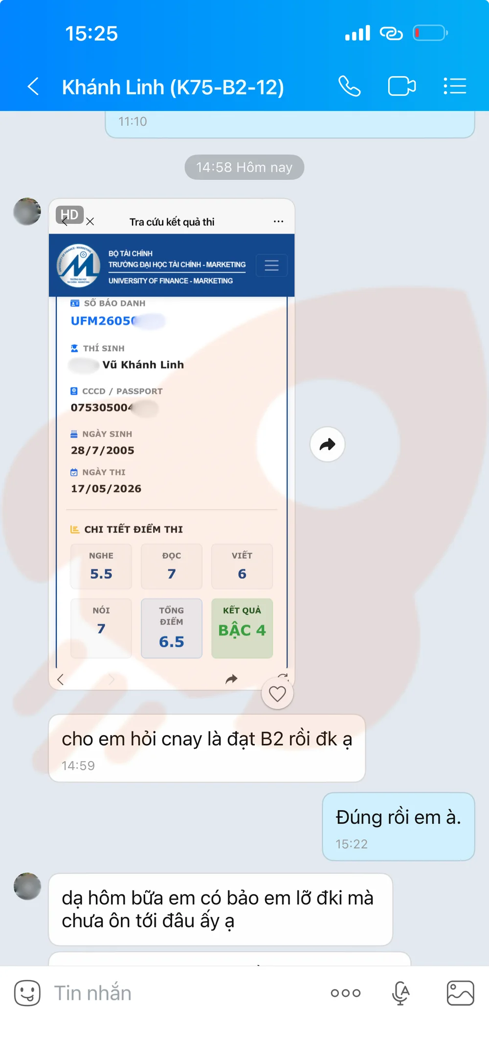 Phản hồi học viên VSTEP B2