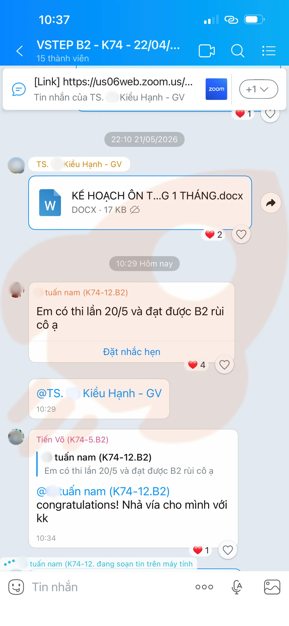Phản hồi học viên VSTEP B2