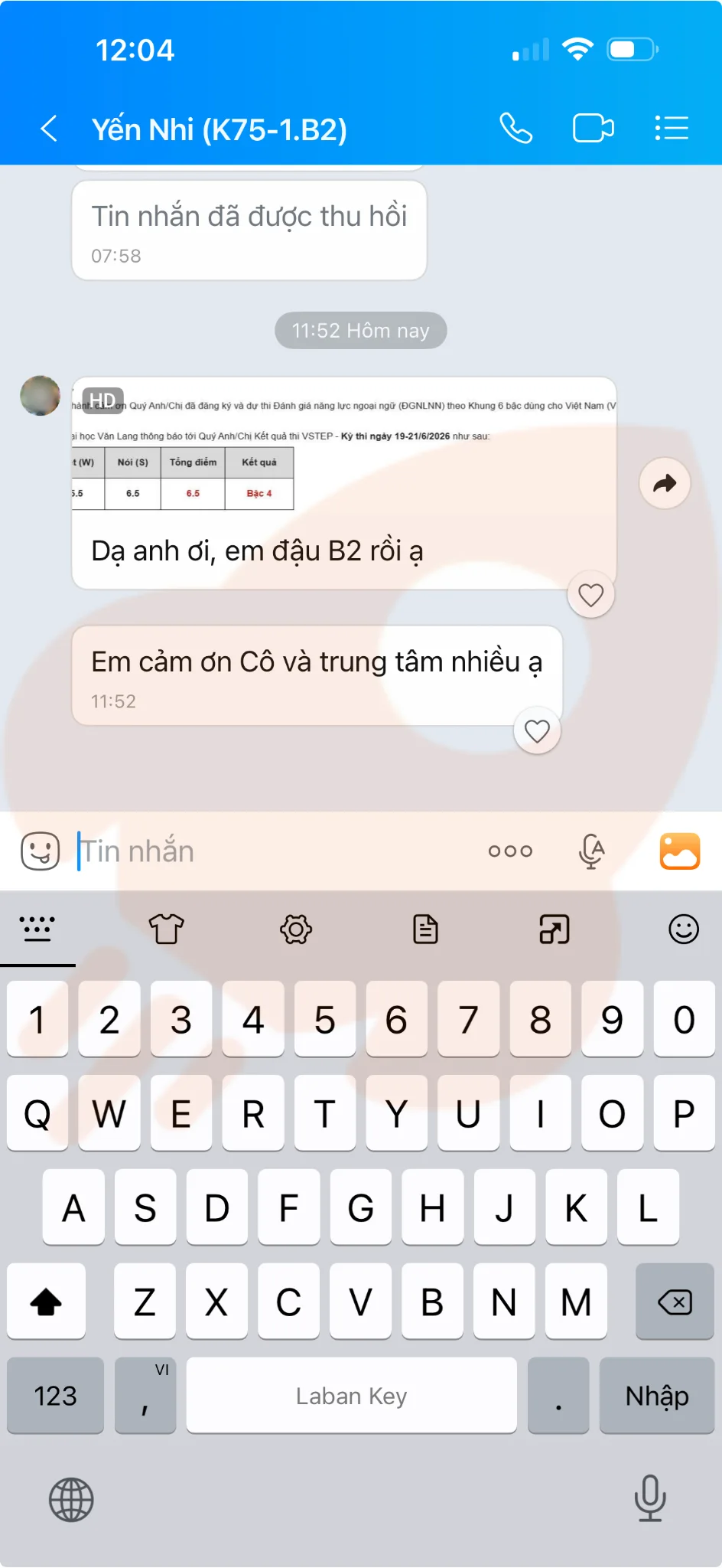 Phản hồi học viên VSTEP B2