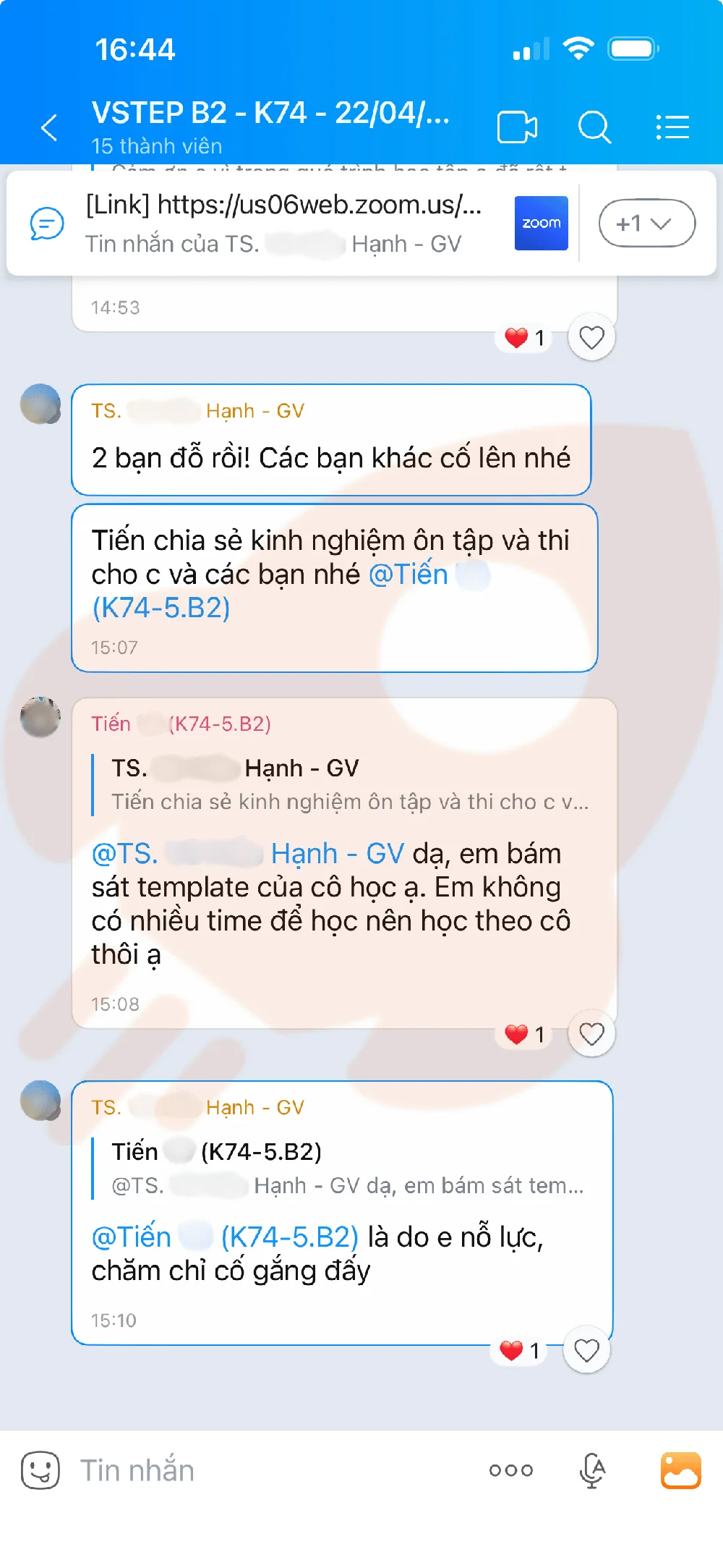 Phản hồi học viên VSTEP B2