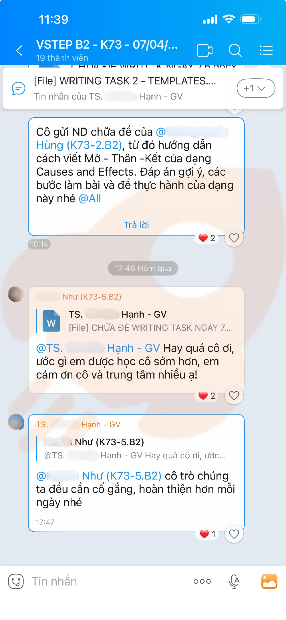 Phản hồi học viên VSTEP B2