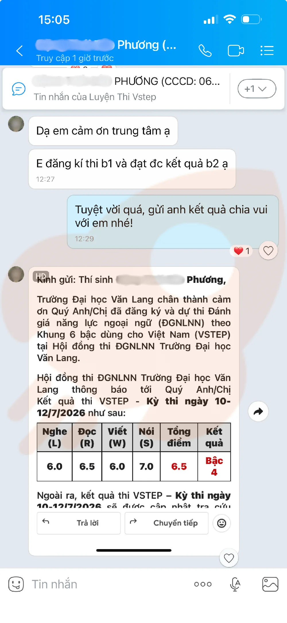 Phản hồi học viên VSTEP B2