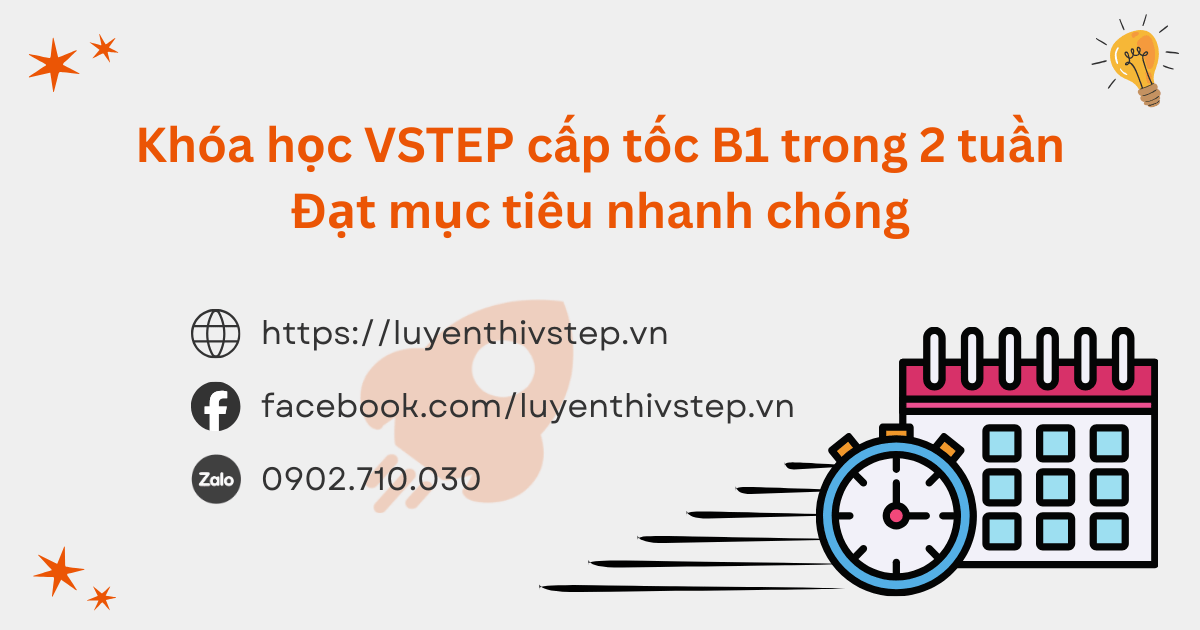 Khóa học VSTEP B1 Cấp tốc