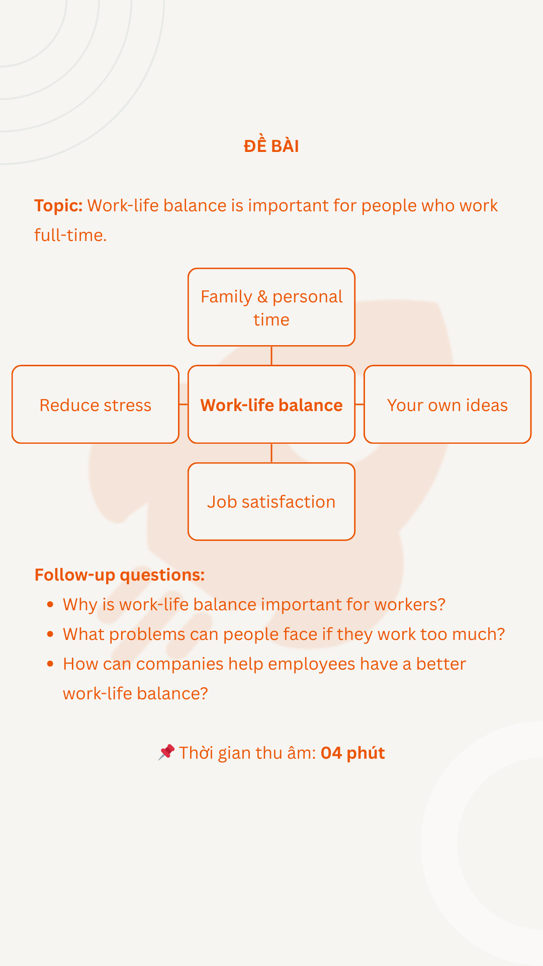 VSTEP Speaking Part 3 - Topic 5: Work-life balance is important for people who work full-time